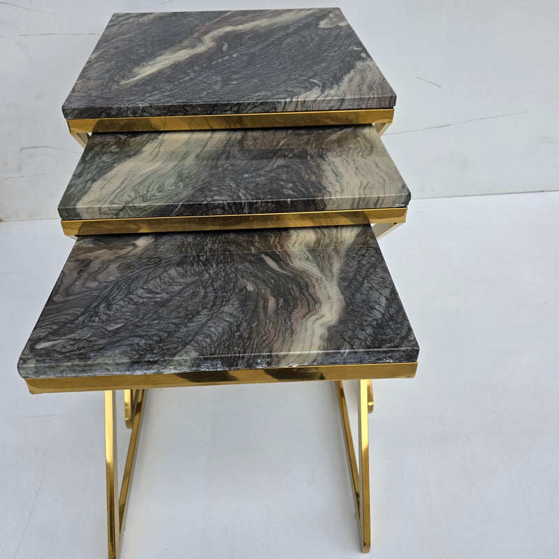 Square Nested Tables Marble Top