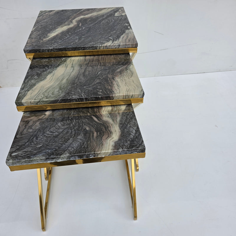 Square Nested Tables Marble Top