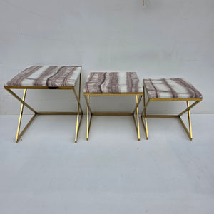 Square Nested Tables Marble Top