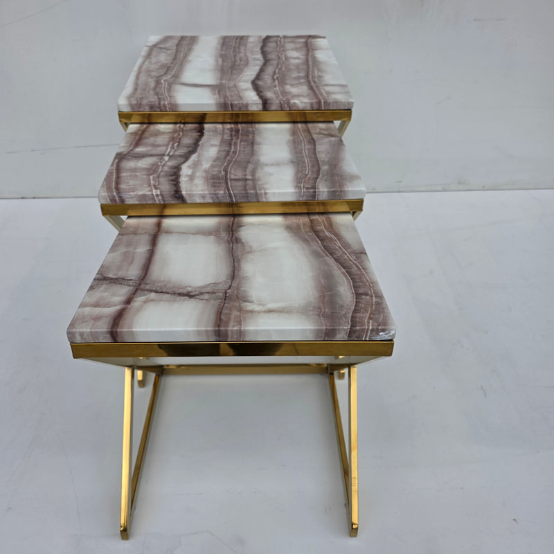 Square Nested Tables Marble Top