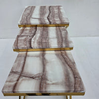 Square Nested Tables Marble Top