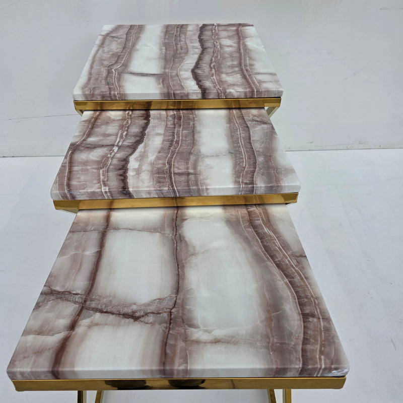 Square Nested Tables Marble Top