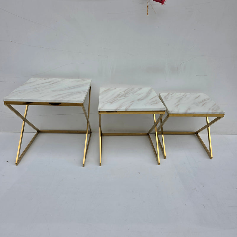 Square Nested Tables Marble Top