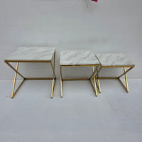 Square Nested Tables Marble Top