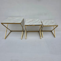 Square Nested Tables Marble Top