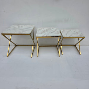 Square Nested Tables Marble Top