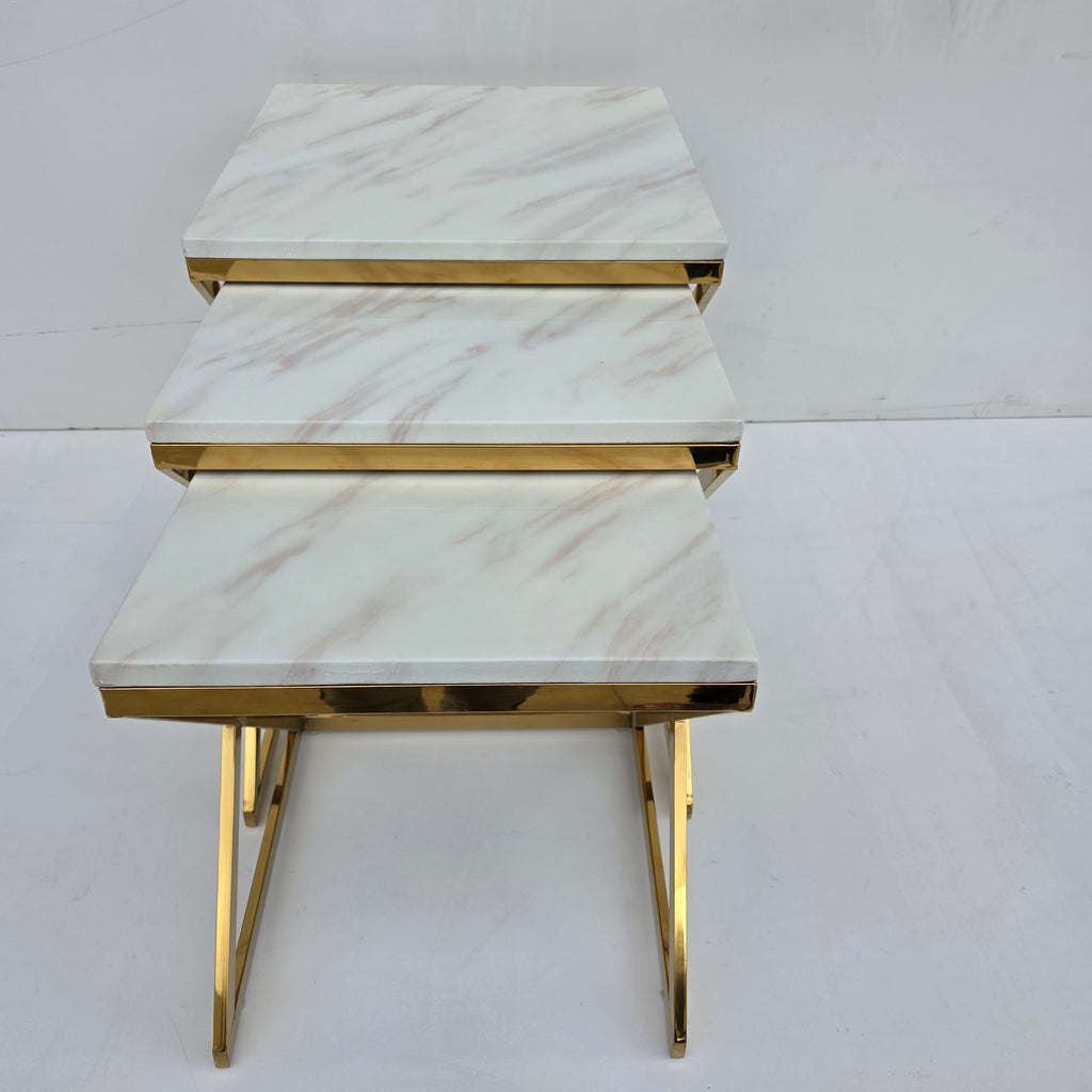 Square Nested Tables Marble Top