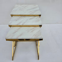 Square Nested Tables Marble Top