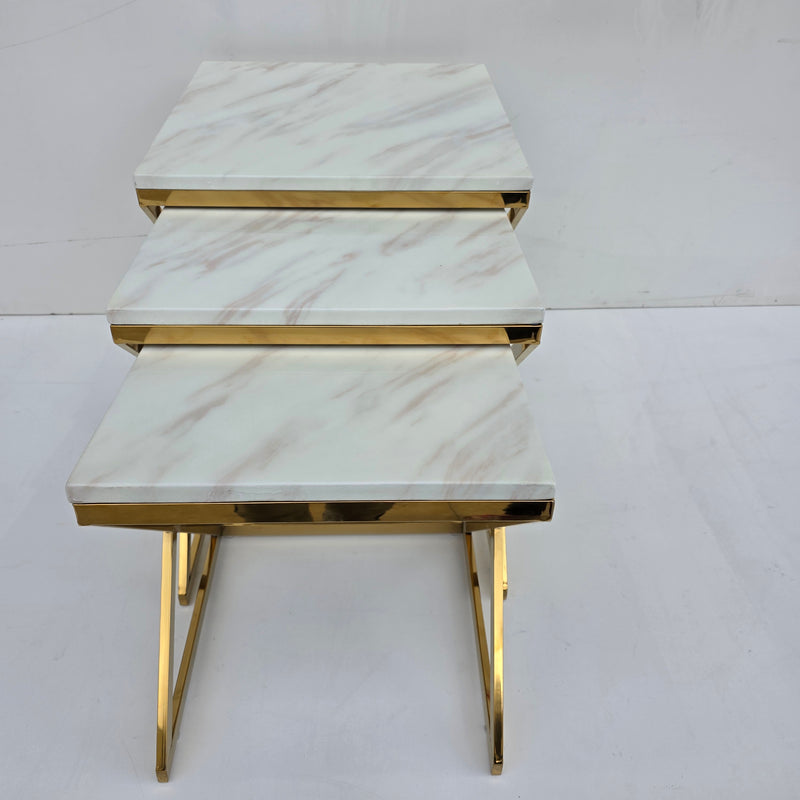 Square Nested Tables Marble Top