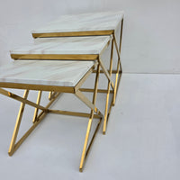 Square Nested Tables Marble Top