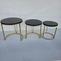 Round Nested Coffee Tables With Marble Top