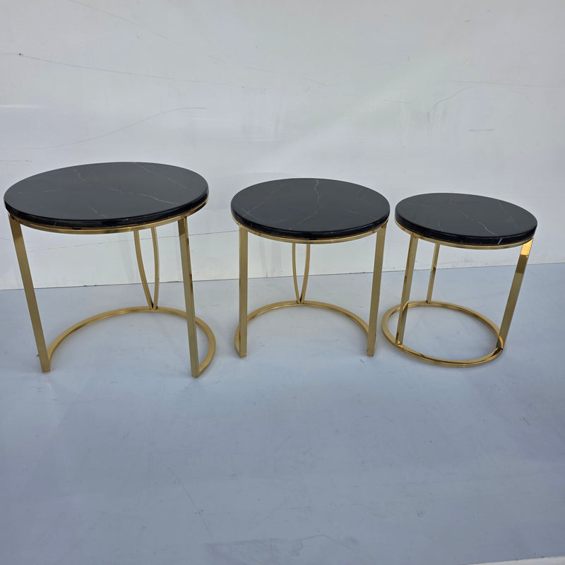 Round Nested Coffee Tables With Marble Top