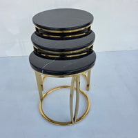 Round Nested Coffee Tables With Marble Top