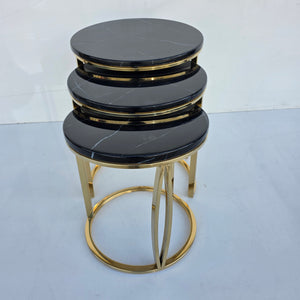 Round Nested Coffee Tables With Marble Top