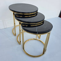 Round Nested Coffee Tables With Marble Top