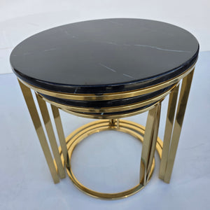 Round Nested Coffee Tables With Marble Top