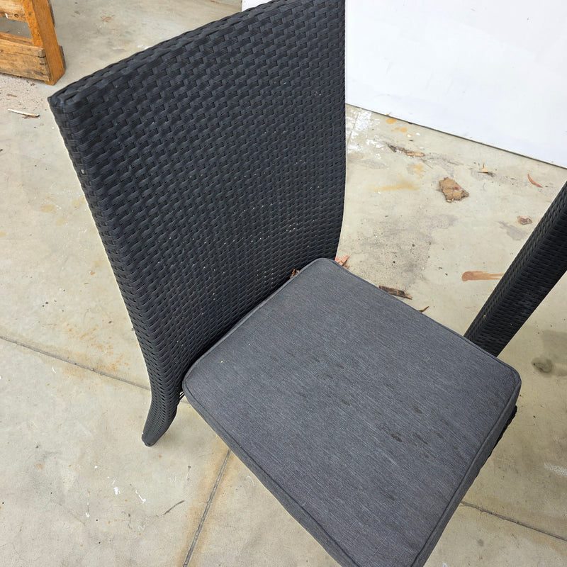 Stanley Wicker Table with armless chairs