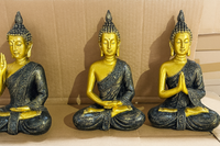 Golden Tranquility Buddha Trio