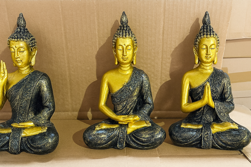 Golden Tranquility Buddha Trio