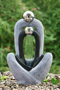 Meditating Couple Water Fountain