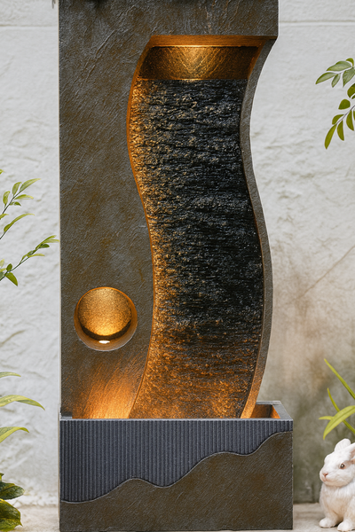 Fuji 122cm Outdoor Water Feature with LED Lights | Cozy Furniture