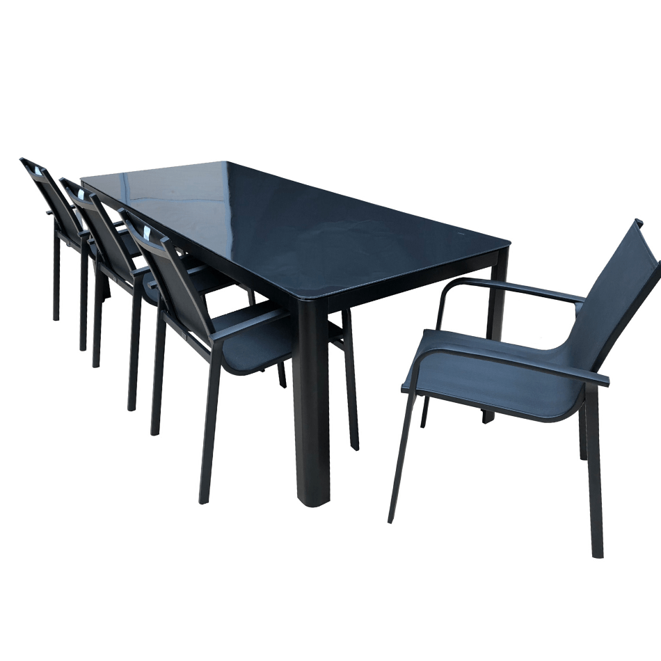 9PCE Sunrise and Pandora Dining Setting - Cozy Indoor Outdoor Furniture 