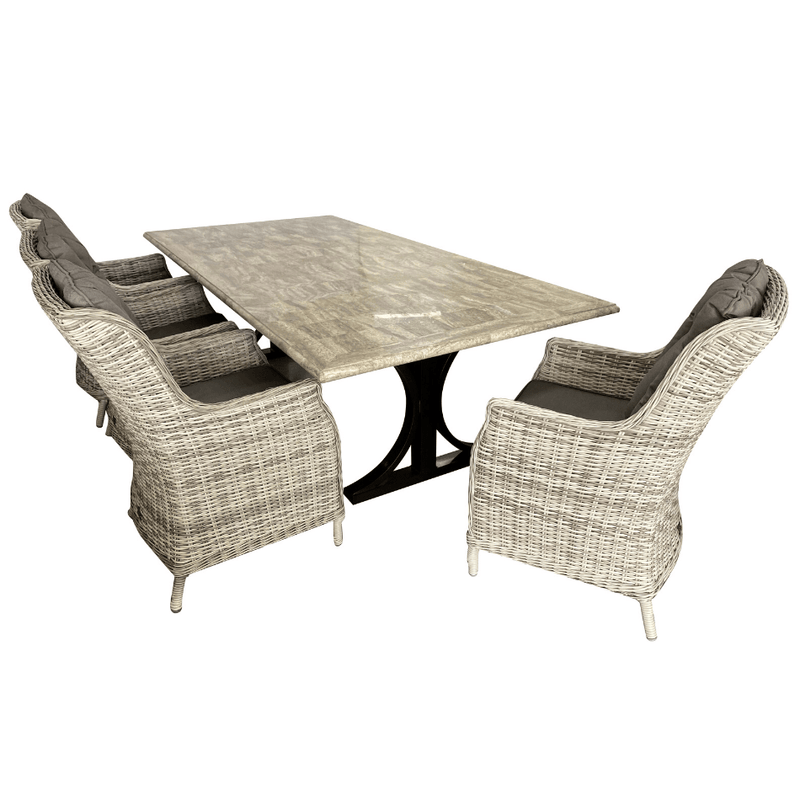 9PCE Pompeii & San Jose Dining Setting - Cozy Indoor Outdoor Furniture 