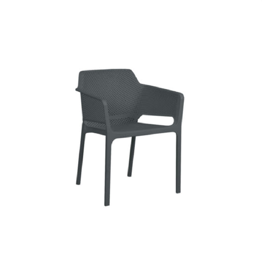 Lido Resin Cafe Chair - Charcoal - Cozy Indoor Outdoor Furniture 