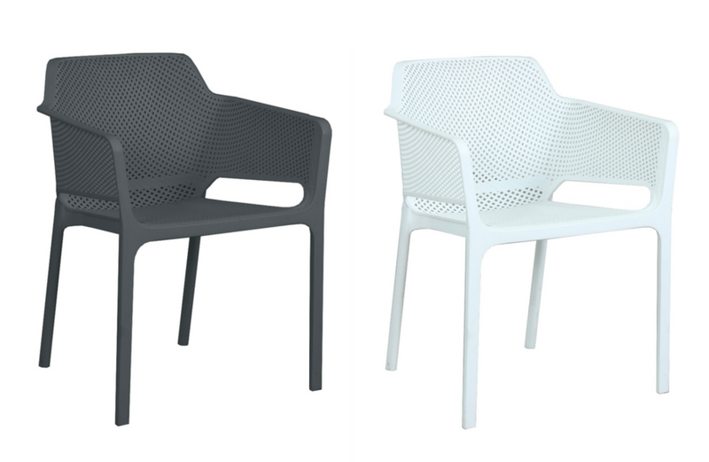 Lido Resin Cafe Chair - Charcoal - Cozy Indoor Outdoor Furniture 