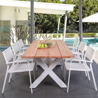 9PCE/7PCE Bellona & Luis Slat Dining Setting - Cozy Indoor Outdoor Furniture 