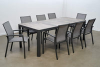 9PCE Roma Ceramic Dining Setting - Cozy Indoor Outdoor Furniture 