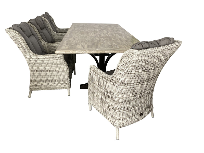 9PCE Pompeii & San Jose Dining Setting - Cozy Indoor Outdoor Furniture 