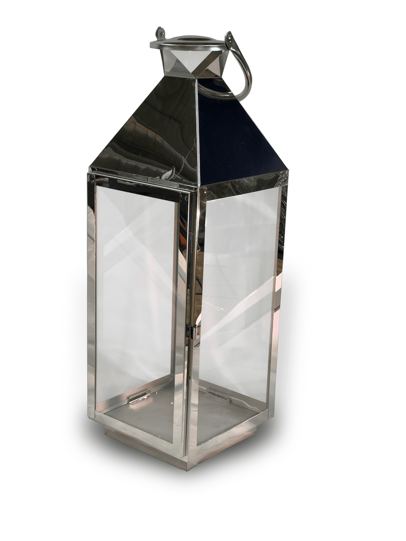 Silver Metal Lantern - Cozy Indoor Outdoor Furniture 