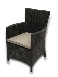 Chevron Wicker Dining Chair - Cozy Indoor Outdoor Furniture 