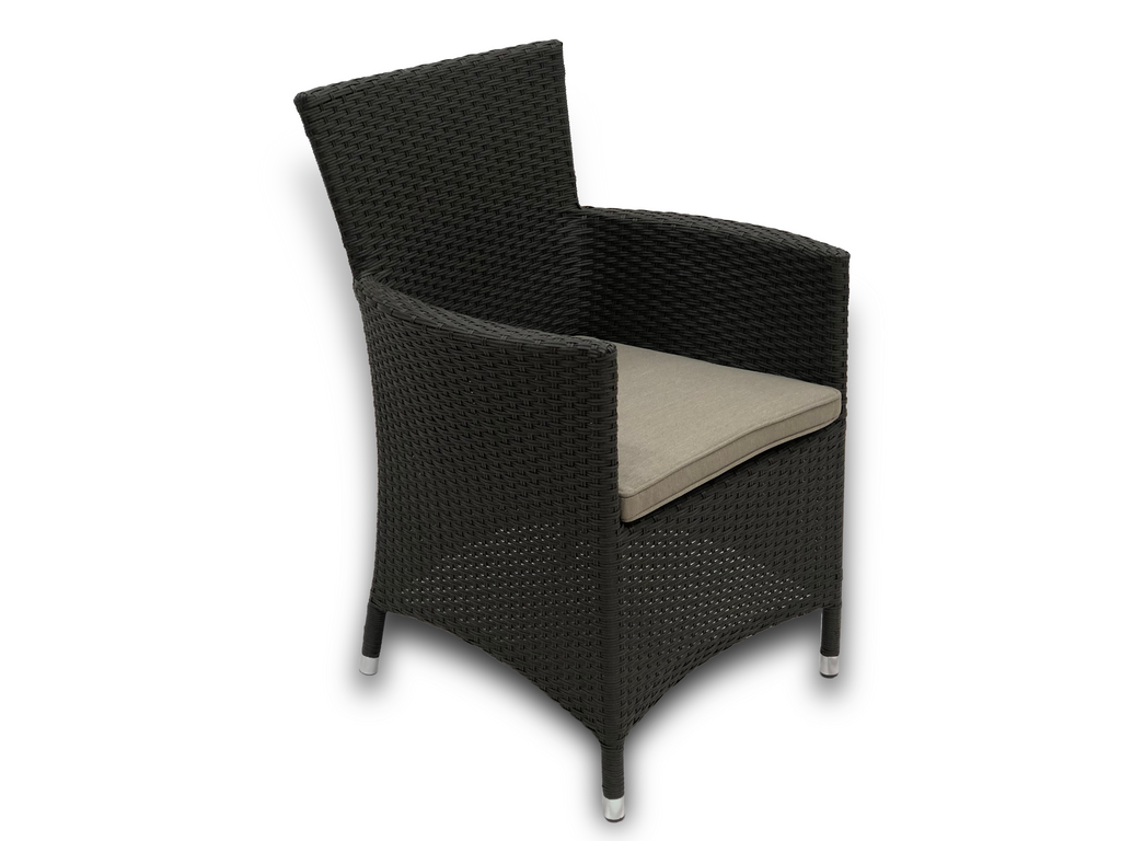 Chevron Wicker Dining Chair - Cozy Indoor Outdoor Furniture 