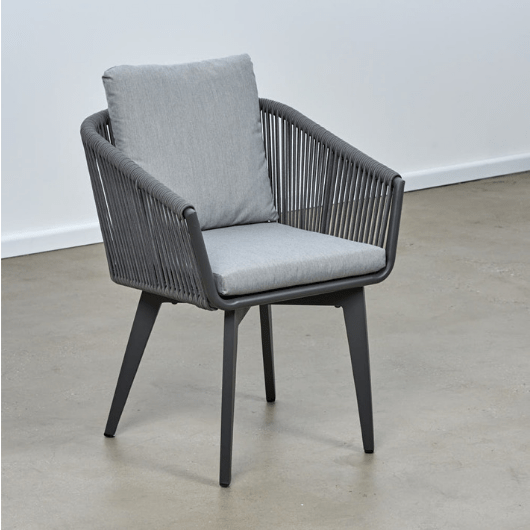 Diva Rope Aluminium Dining Chair - Cozy Indoor Outdoor Furniture 