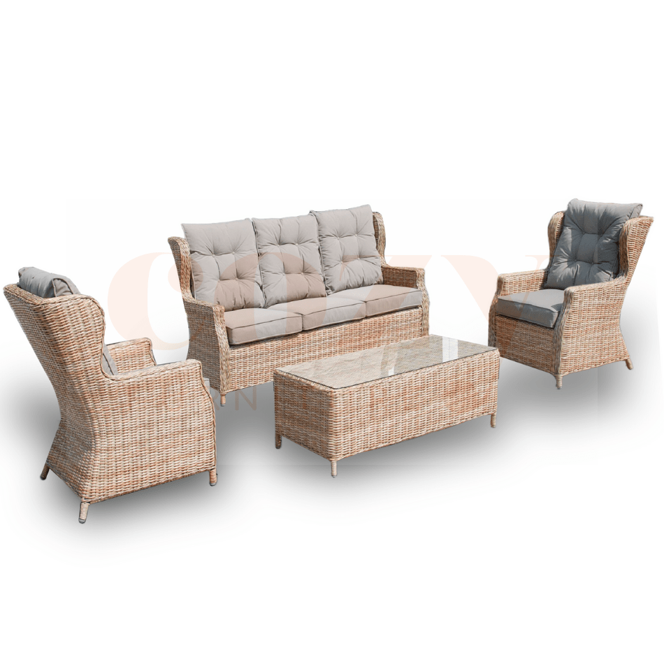 4PCE Buenos Aires Wicker Lounge Setting - Cozy Indoor Outdoor Furniture 