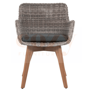 Colorado Wicker Teak Dining Chair - Cozy Indoor Outdoor Furniture 