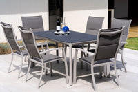Milan and Pesaro Aluminium Dining Setting - Cozy Indoor Outdoor Furniture 