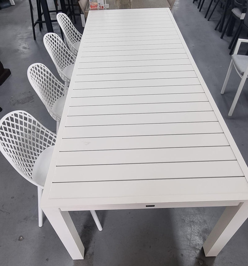 9 pce Como Aluminium Table with Cosmos Resin Chairs