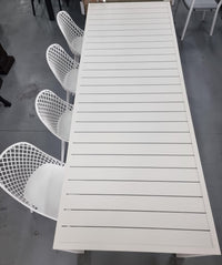 9 pce Como Aluminium Table with Cosmos Resin Chairs