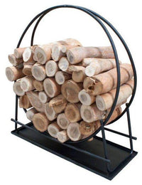 Wood Ring Timber Rack With Pan - Cozy Furniture