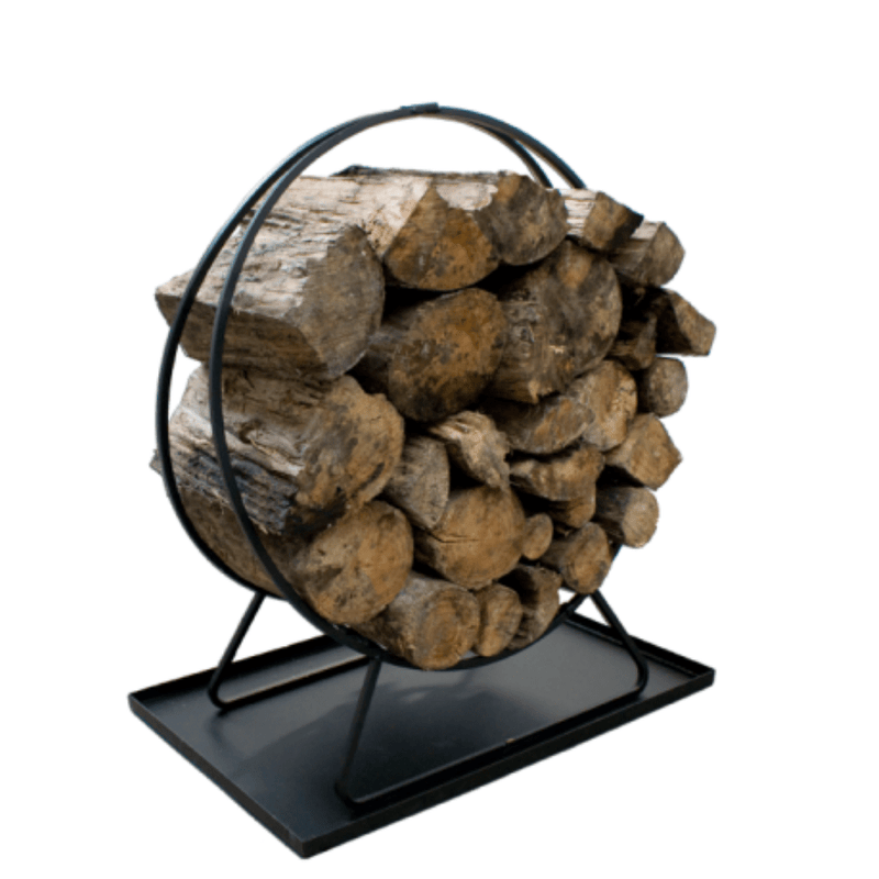 Wood Ring Timber Rack With Pan - Cozy Furniture