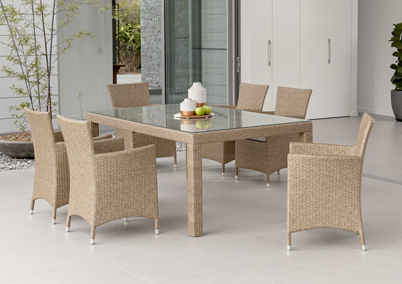 Chevron Wicker Dining Chair - Cozy Indoor Outdoor Furniture 